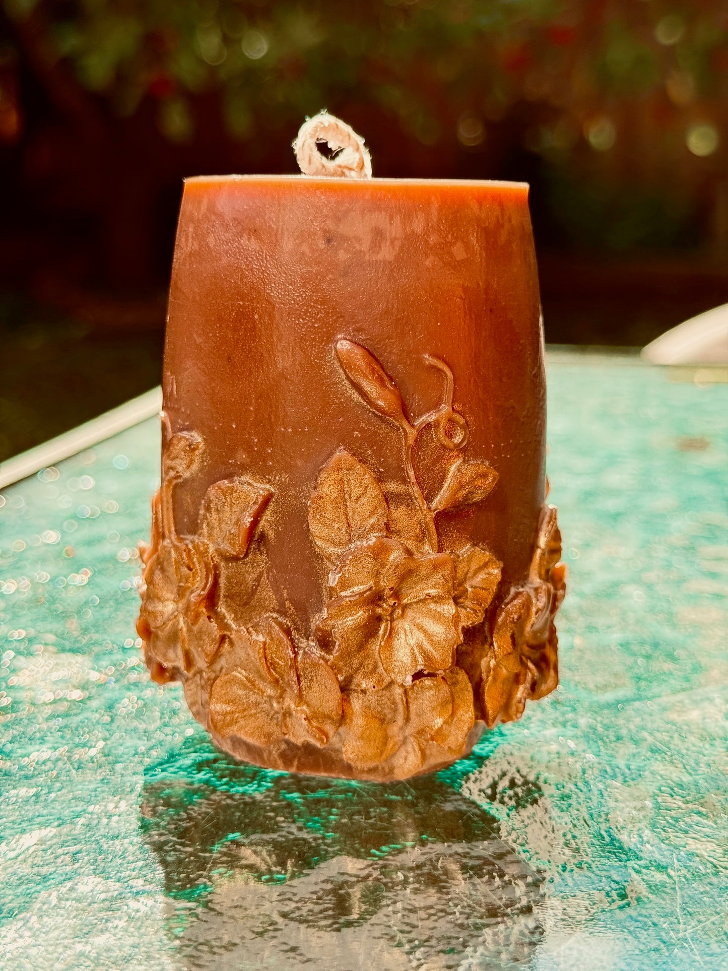 Pillar Candle with Floral Design