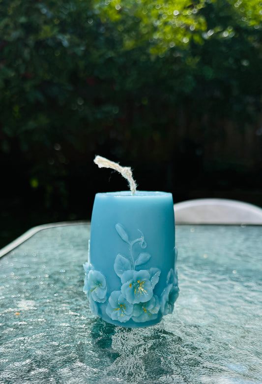 Pillar Candle with Floral Design