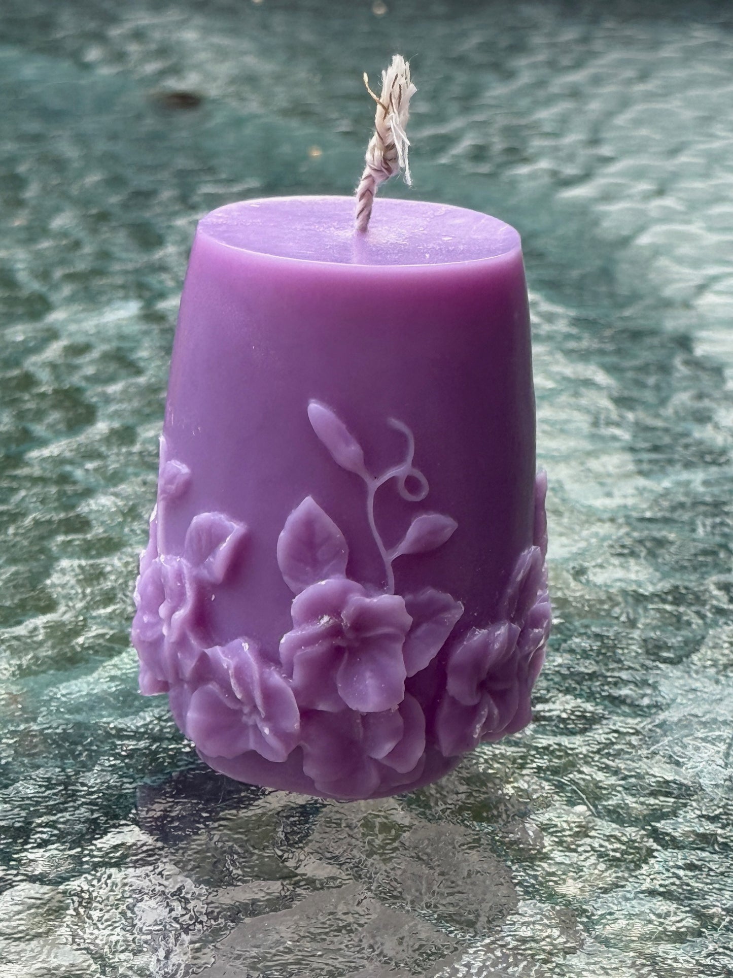 Pillar Candle with Floral Design