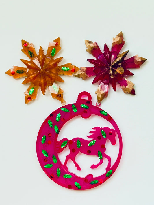 ✨ Christmas Resin Ornament Set (3 pcs) ✨