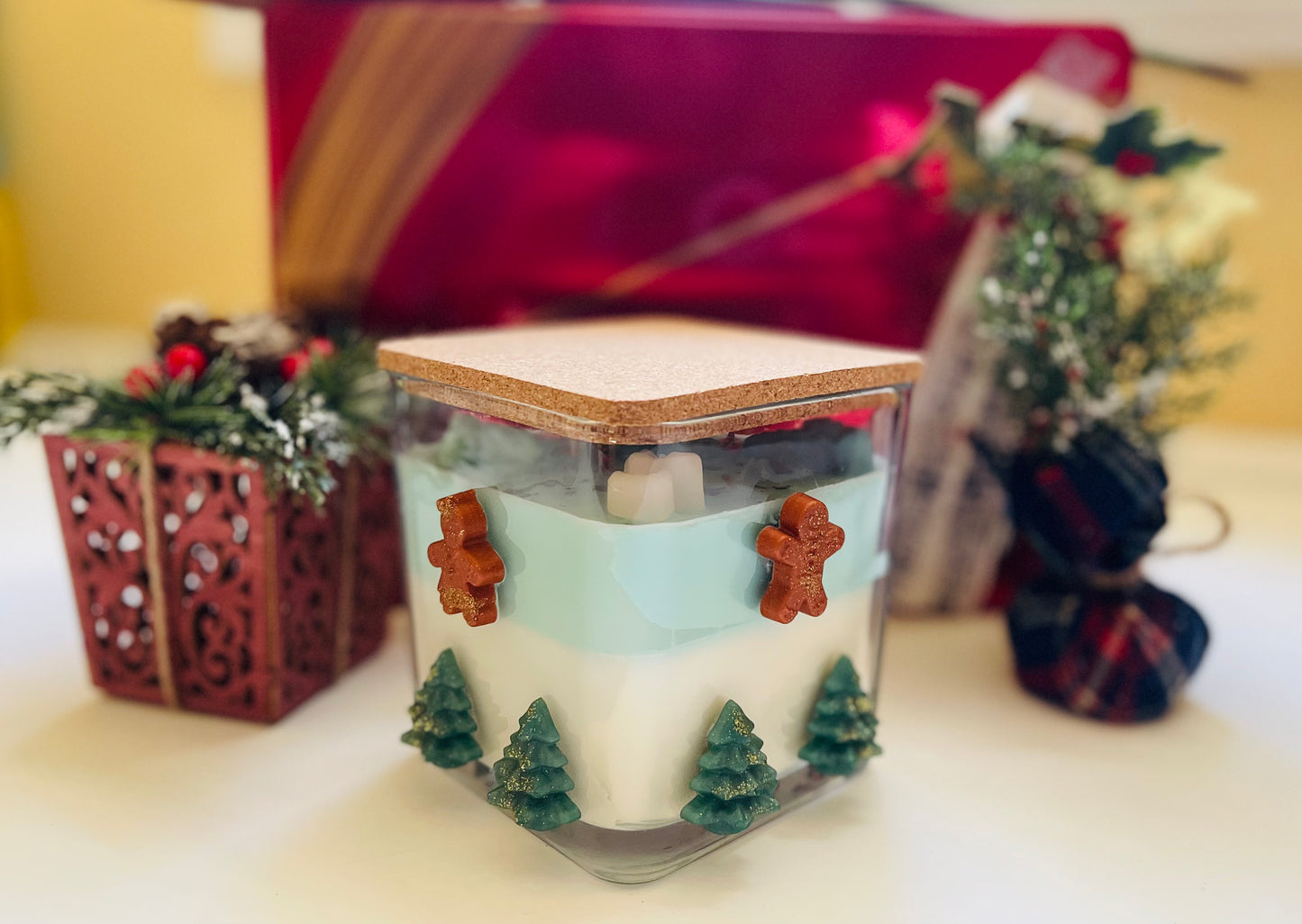 Decorative Christmas Jar Candle | Handmade Holiday Candle 2025