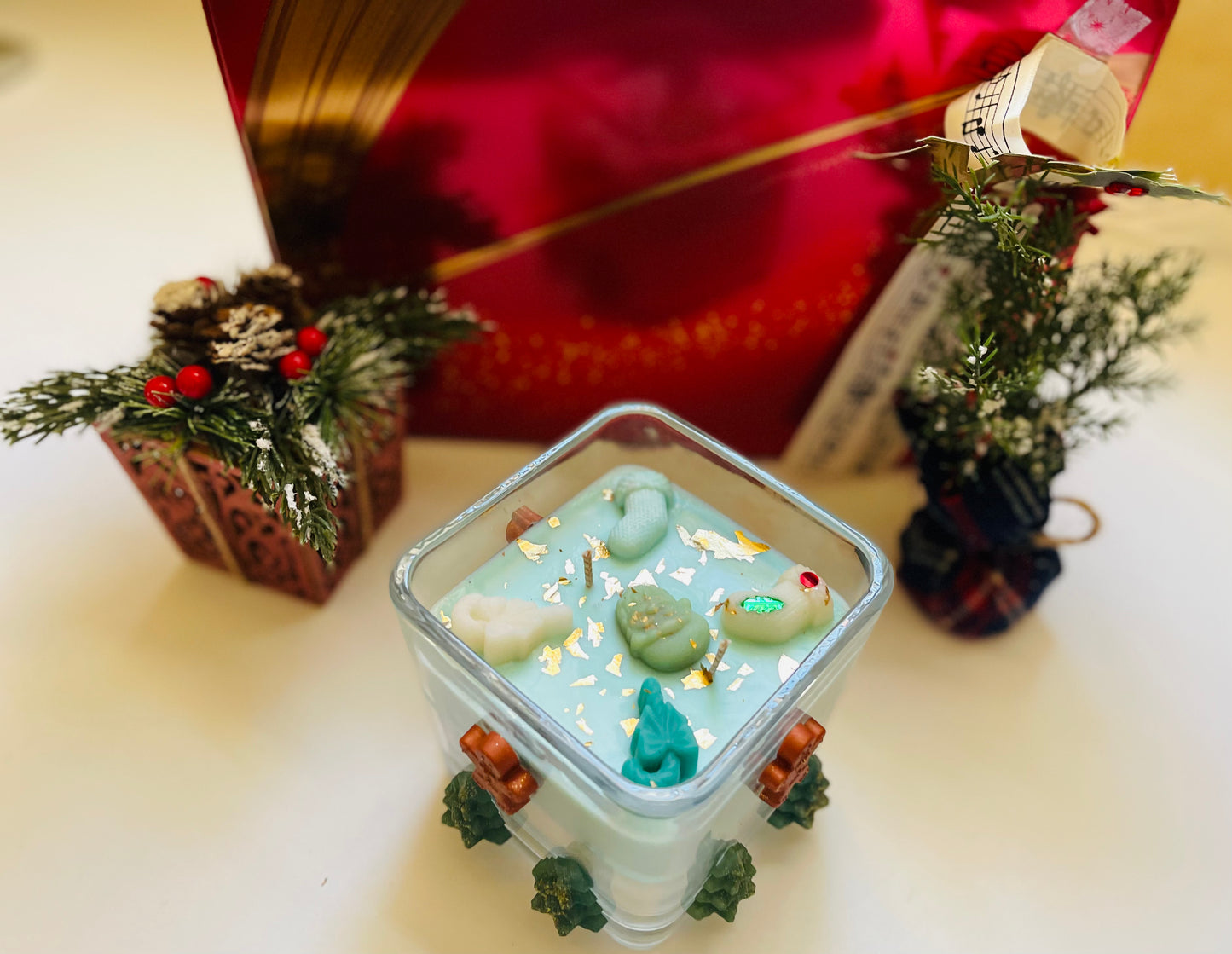 Decorative Christmas Jar Candle | Handmade Holiday Candle 2025