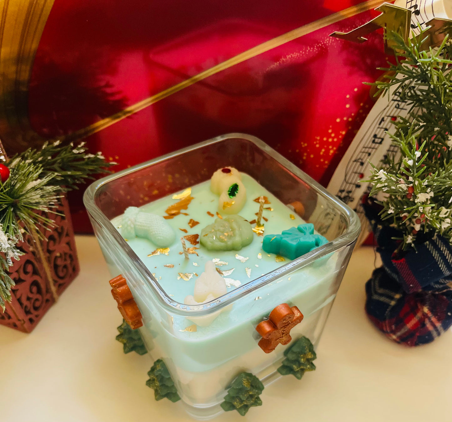 Decorative Christmas Jar Candle | Handmade Holiday Candle 2025