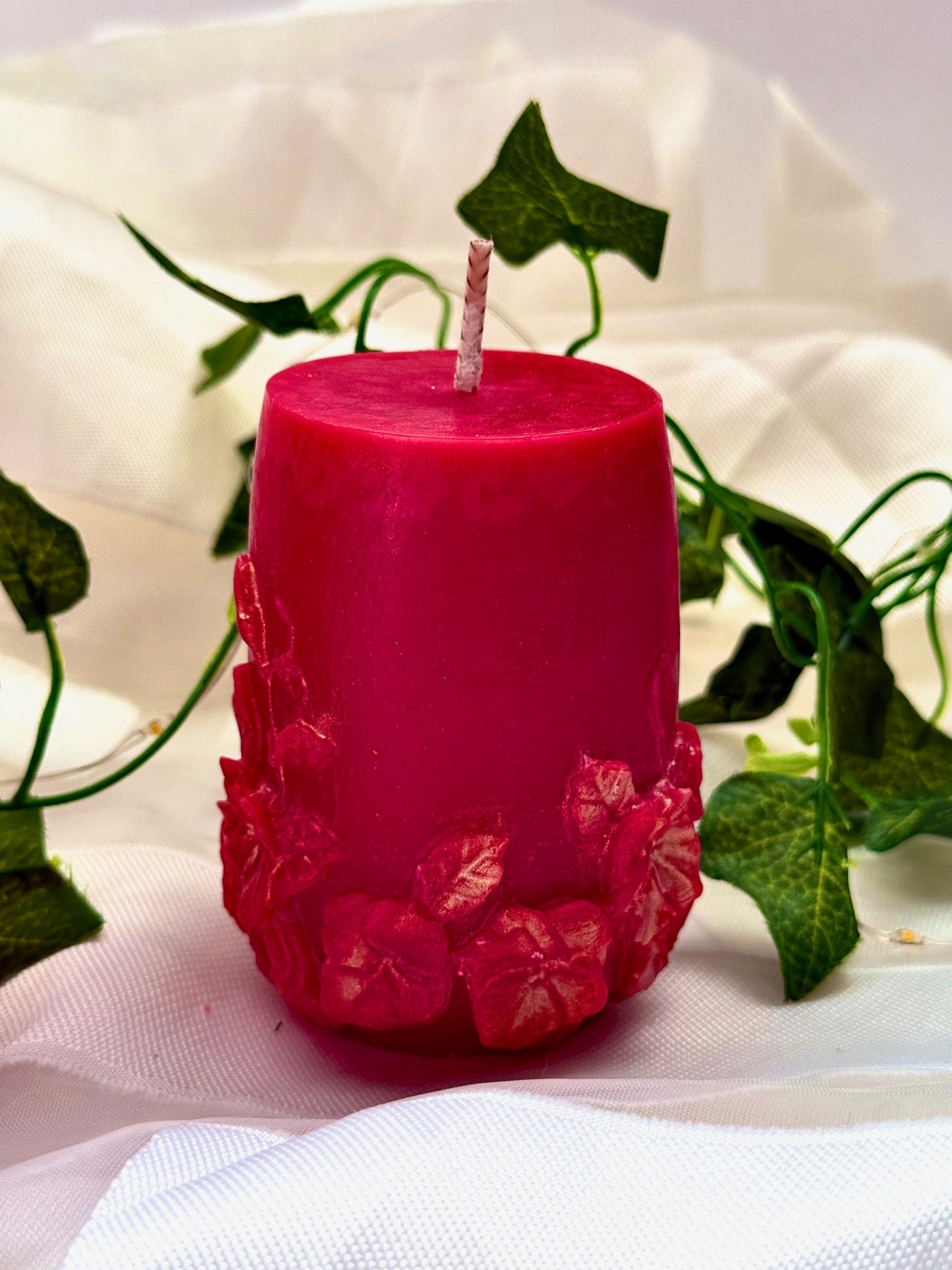 Pillar Candle with Floral Design