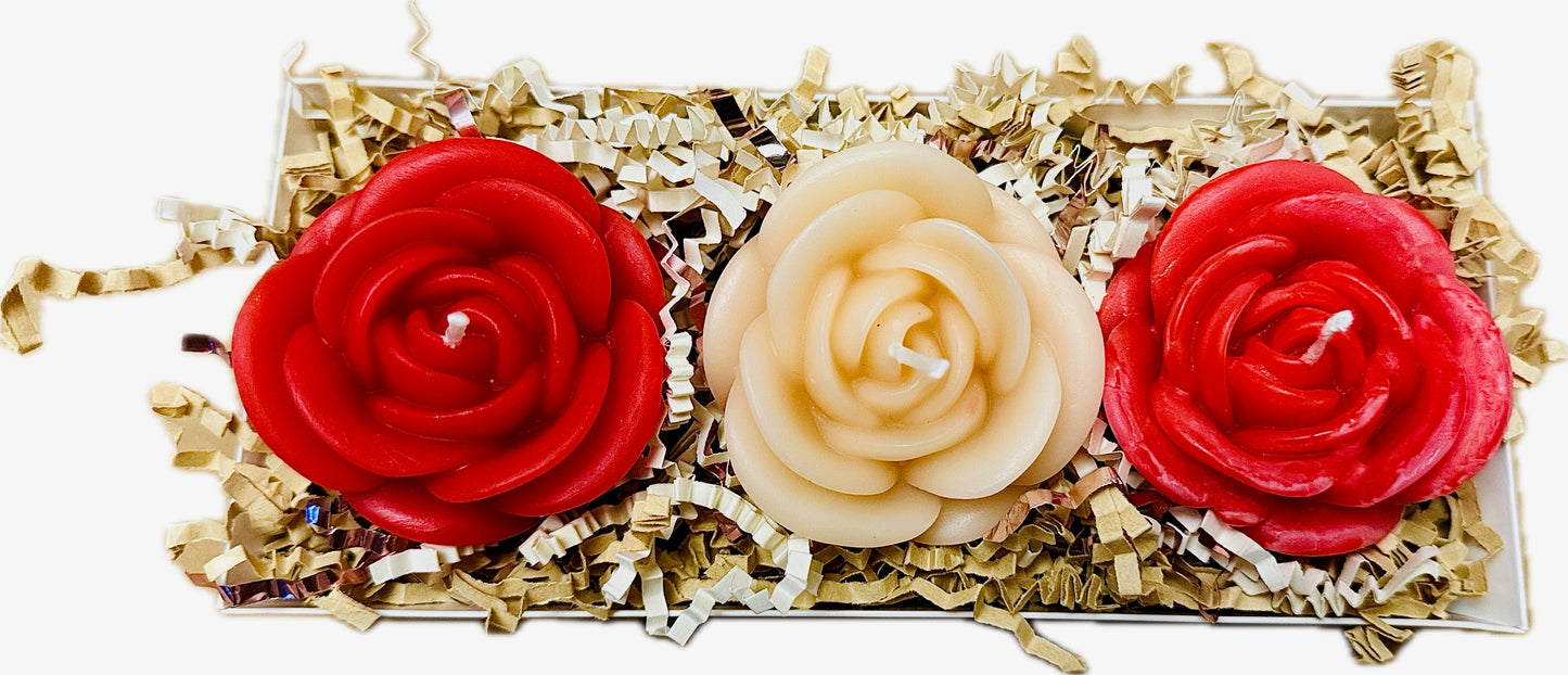 Soy Wax Rose Candle Set — Eco-Friendly Romance in Every Detail